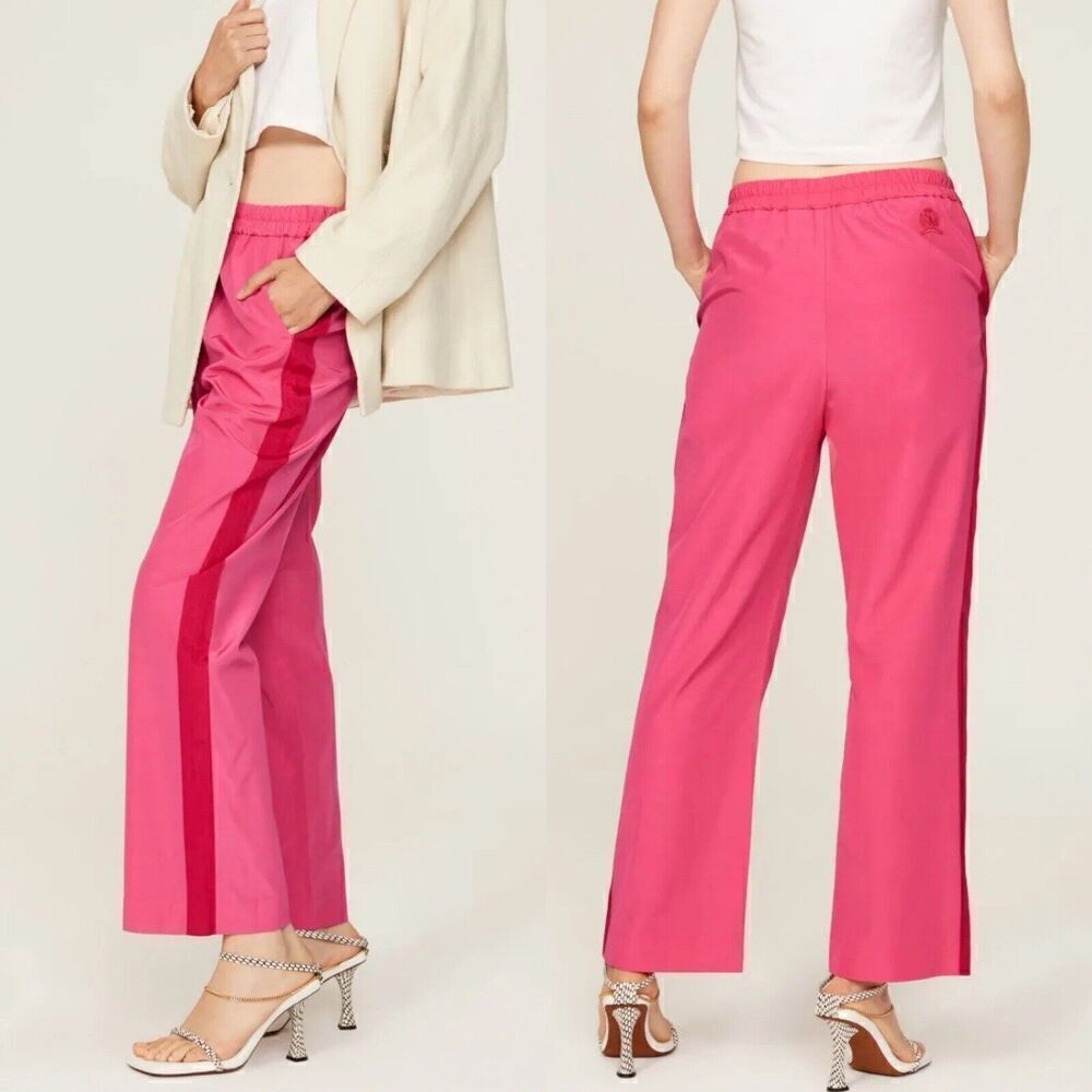 TOMMY HILFIGER Explorer Pants Womens 40 Pink Pull-On Trouser Straight Leg 32" W